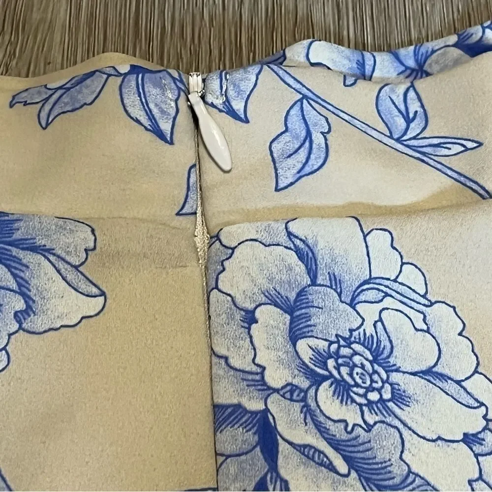 Audrey 3+1 Blue & White Floral Print Skirt